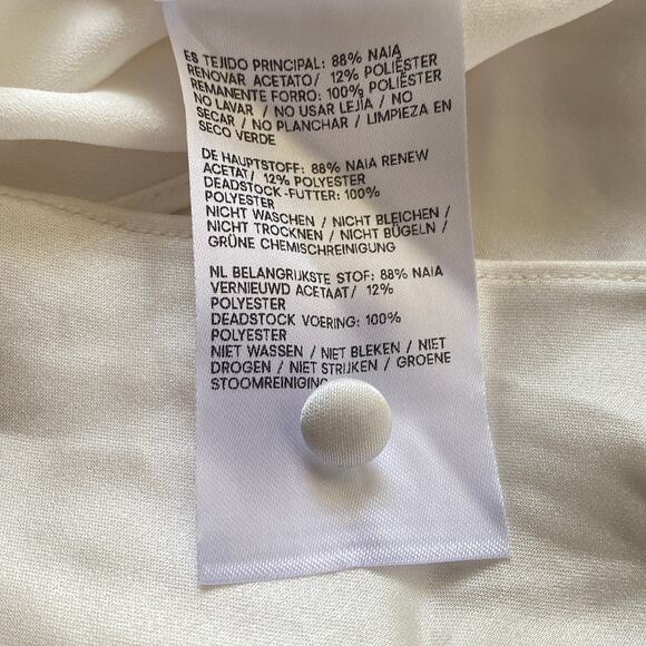 Reformation Arianwen Satin Dress Fior Di Latte - Picture 10 of 12